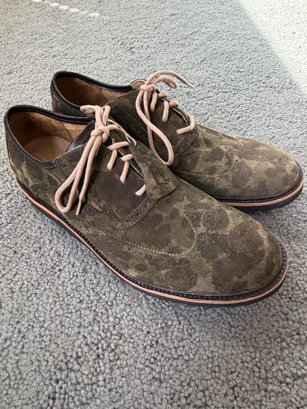 Rockport Green Camo Suede Leather Dress Oxfords - Men's Size 12 - New with Tags